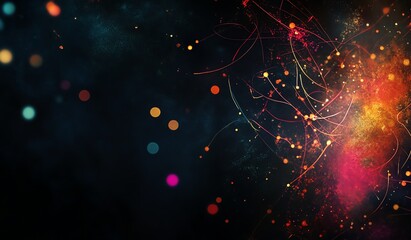 Abstract Glowing Particles Background with Sparkles and Vibrant Colors