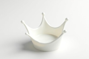White background, single milk splash, crown shape , isolated, food