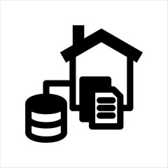 Data Warehouse Black Icon. Simple vector illustration On White Background