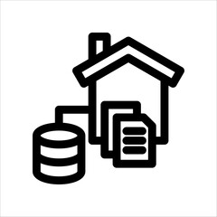 Data Warehouse Outline Icon. Simple vector illustration On White Background
