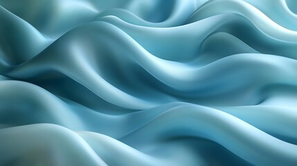 Obraz premium A smooth, flowing silk design in shades of soft blue, aqua, and teal, with a calming and refreshing effect, 