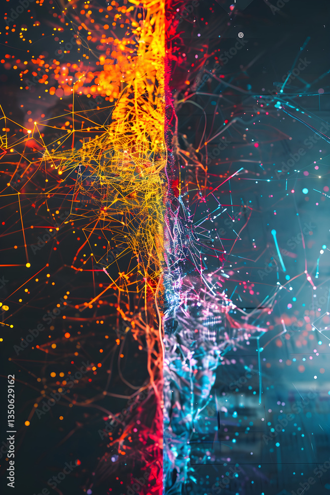 Fototapete visualizing the structure and dynamism: a comparative graphic of javascript vs typescript