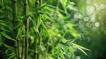 Lush Bamboo Forest Sunlight.