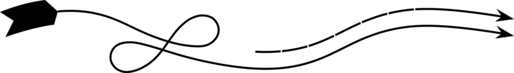 The winding lines seem to depict a journey that is not always straight, with obstacles and twists, but still heading in the intended direction