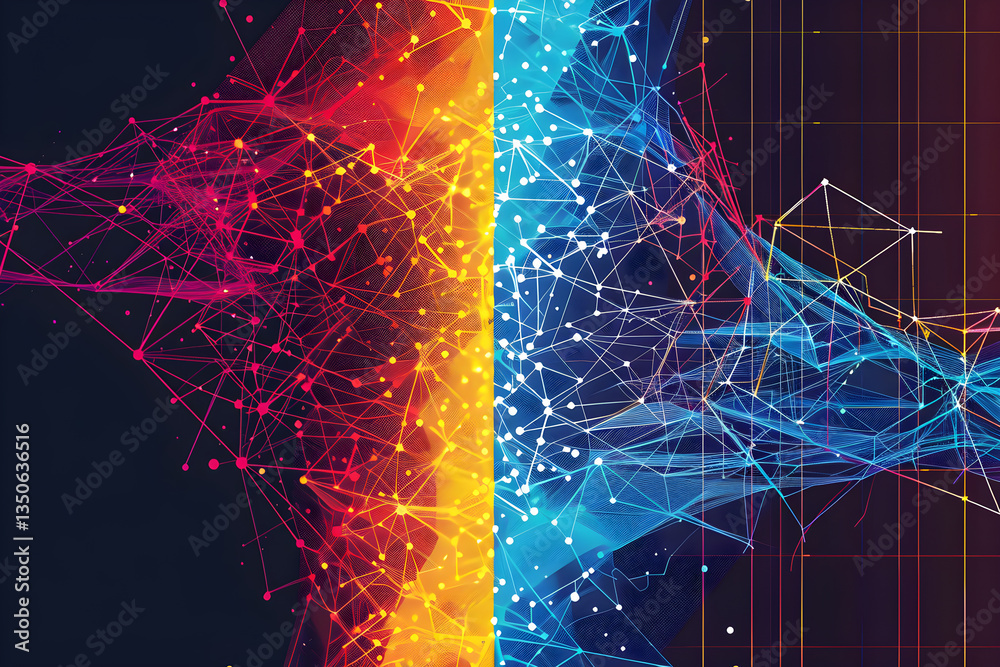 Fototapete visualizing the structure and dynamism: a comparative graphic of javascript vs typescript
