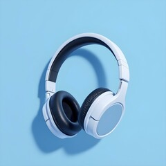 headphones isolated on blue background