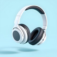 headphones isolated on blue background