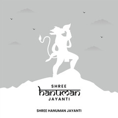 Creative illustration of Hanuman Jayanti, celebrates the birth of Lord Sri Hanuman with 