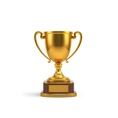 Trophy gold metal icon on white background. Generative AI