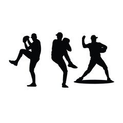 PITTCHER BASEBALL SILHOUETTE VECTOR PACK