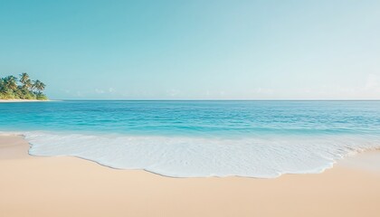 Fototapeta premium Tropical Beach: Calm Waves for Azure Ocean.