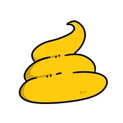 cartoon doodle poop on white background