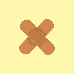 Crossed bandage vector illustration. Elastic medical plasters 