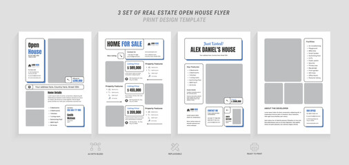 Real estate open house flyer set