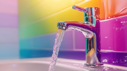 Clean Flowing Water with Vibrant Pastel Colors