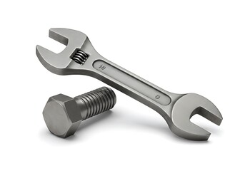  3D adjustable wrench with a large bolt lying next to it,