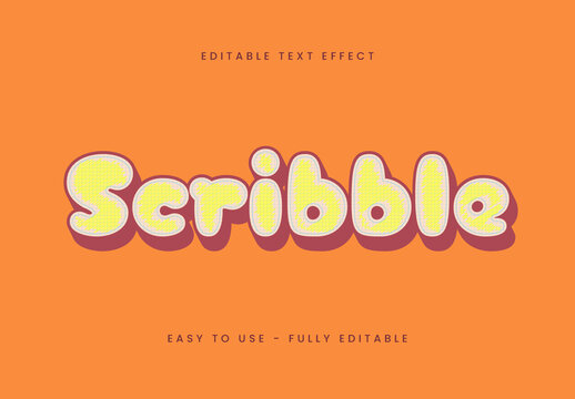 Beige Fun Scribble Handdrawn Rounded Comic Text Effect
