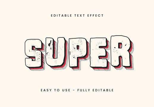 Black White Blocky Grunge Distressed Comic Text Effect