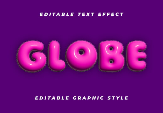 Fuchsia Balloon Inflated Glossy Soft Text Effect