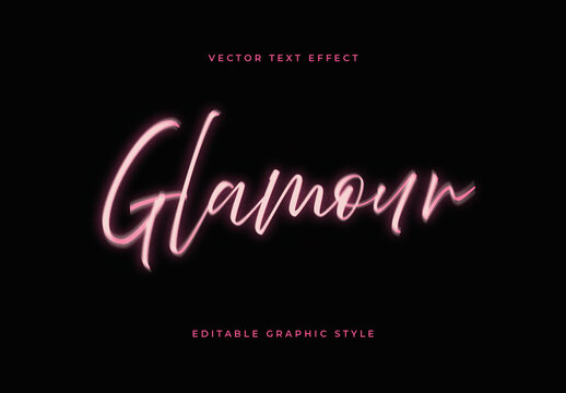 Pink Neon Elegant Script Handwritten Glow Text Effect