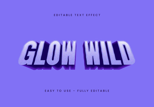 Purple Raised 3D Retro Bold Extruded Text Effect