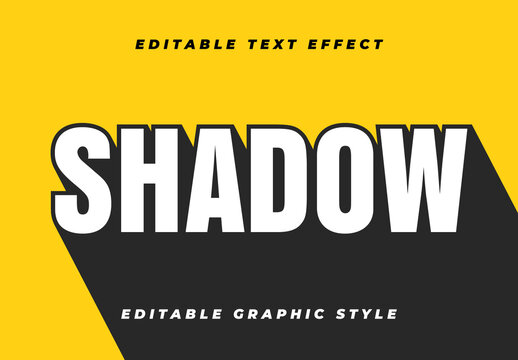 White Black Long Shadow Projection Strong Text Effect