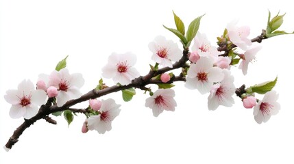 Fototapeta premium Spring Blossom Branch Against White Background