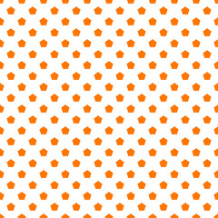 Orange Pentagon Seamless Transparent Vector Pattern