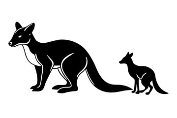 Fox Kangaroo silhouette vector illustration