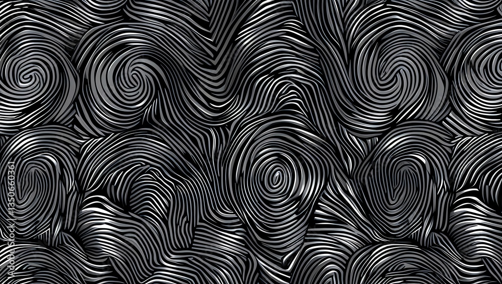 Canvas Prints abstract swirls: a monochromatic symphony of lines and curves