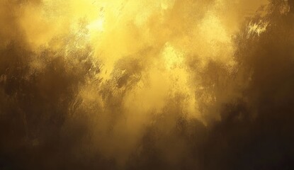 Naklejka premium Golden cloudscape, dramatic sky, abstract background, ethereal atmosphere