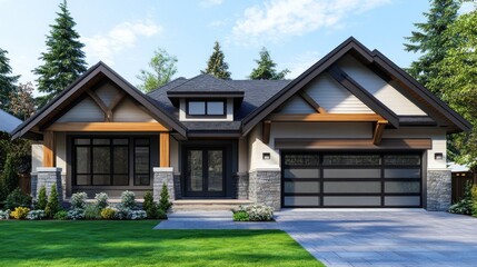 Modern craftsman style house exterior.