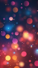 Fototapeta premium Multicolored bokeh lights background. Blurred circle shapes. Colorful blurry lights bokeh defocused abstract background.