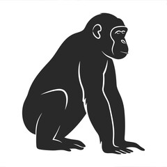 Ape silhouette vector illustration