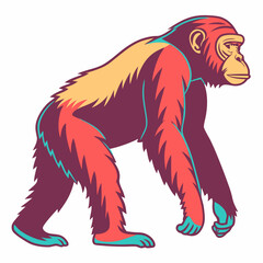Ape silhouette vector illustration