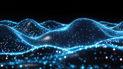 Abstract Blue Data Wave