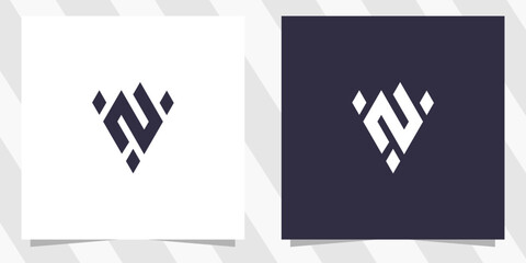 letter nv vn logo design