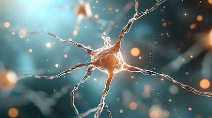 Neurons firing glowing brain connections scientific visualization digital art neural networks close-up view cognitive processes