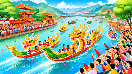 Dragon boat festival river race