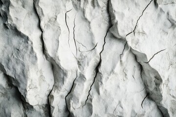 A 3D render of a white concrete wall with deep cracks running across it