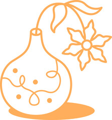 Flower Plant Line Art Element