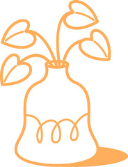 Flower Plant Line Art Element