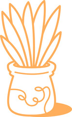 Flower Plant Line Art Element