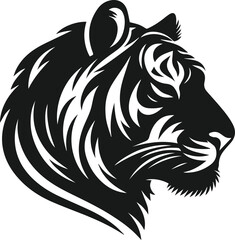 tiger head appearing thoughtful vector