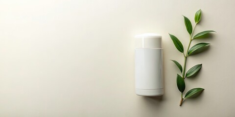 Aerial View Organic Deodorant Flat Lay Product Photography, Top Down Shot, Natural Cosmetic