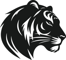 silhouette of a tiger head appearing thoughtful