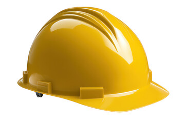 A bright yellow hard hat designed for safety construction and industrial environments. This durable helmet features smooth surface and classic design, ensuring protection and visibility job sites