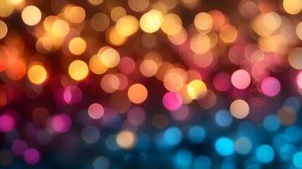 Abstract Colorful Bokeh Background Festive Lights Warm and Cool Tones Blurred Circles