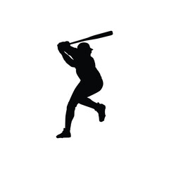 BATTING BASEBALL SILHOUETTE VECTOR 4