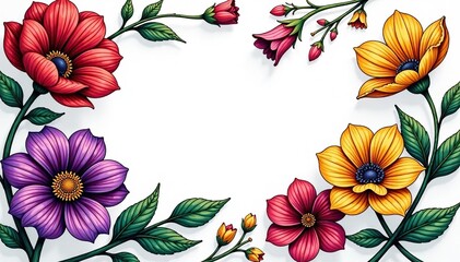 Intricate line art blooming flowers, geometrically arranged , elegant, background, blossom